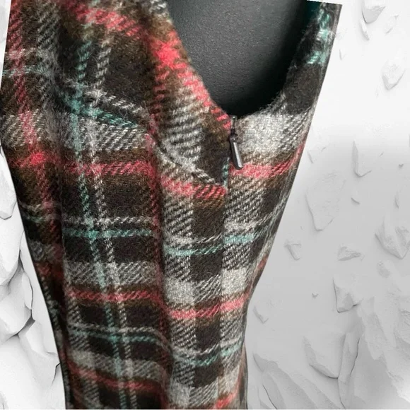 Boden British Tweed by Moon Plaid Dress Size US 6R UK 10R Brown Pink - Picture 10 of 16